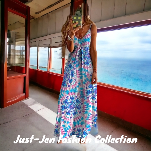 Women's Plus Size Elegant Blue Sky Casual Floral Dress!! - Picture 8 of 10